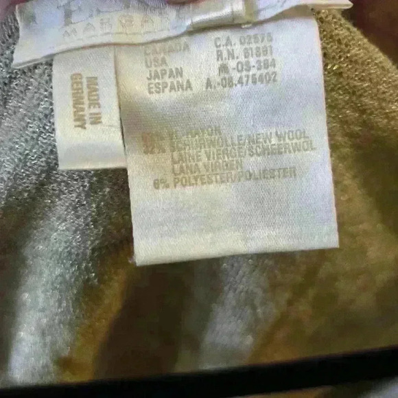 ESCADA by Margaretha Ley Vintage Cardigan with Gold Metallic Thread Size 36 #075 - Picture 7 of 7